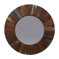 Reclaimed Wood Round Mirror Frame