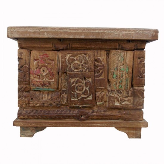 Treasure Box (Pitara)- Mosaic of Reclaimed Wood Pieces Treasure Box (Pitara)- Mosaic of Reclaimed Wood Pieces
