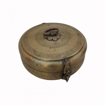Vintage Collectible Chapati Box Dabusa Brass, Old Interesting 
