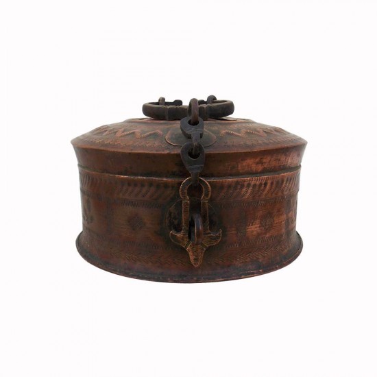 Vintage Collectible Chapati Box Dabusa Copper, Old And Interesting Vintage Collectible Chapati Box Dabusa Copper, Old And Interesting