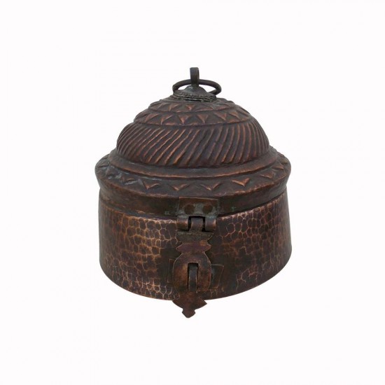 Vintage Collectible Chapati Box Dabusa Copper, Old And Interesting Vintage Collectible Chapati Box Dabusa Copper, Old And Interesting