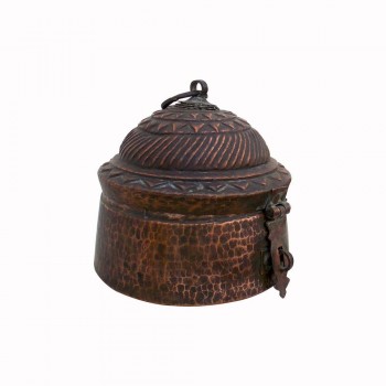Vintage Collectible Chapati Box Dabusa Copper, Old And Interesting 