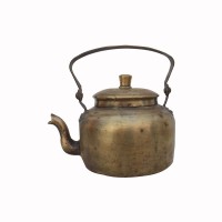 Indian Railway Station Style Old Brass Chai Kettle 