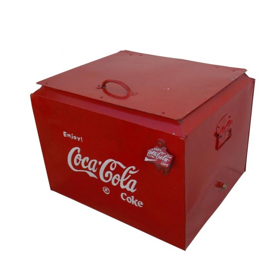 Vintage-Retro Style Iron Coca Cola Bottle Cooler Box