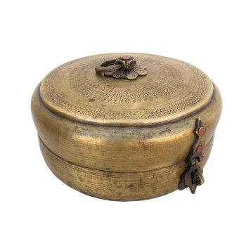 Vintage Collectible Chapati Box Dabusa Brass, Old And Interesting