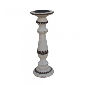 Pillar Candle Stand - Distress White