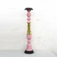 Pillar Candle Stand - Distress Painted Long