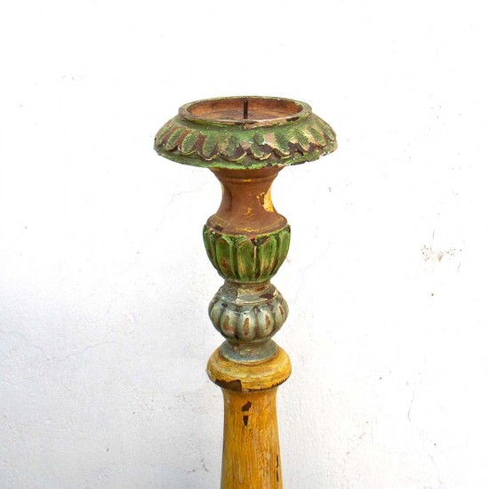Pillar Candle Stand - Distress Painted Long