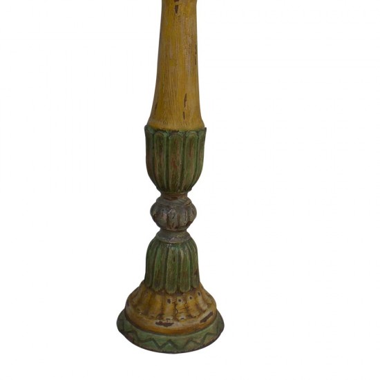 Pillar Candle Stand - Distress Painted Long