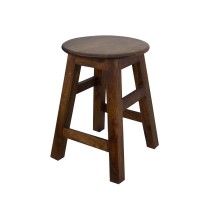 Round Top Traditional Stool - Polished
