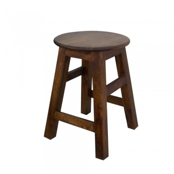 Round Top Traditional Stool - Polished