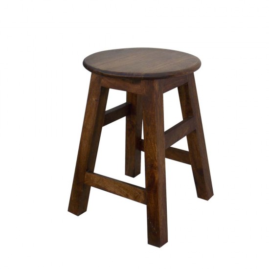 Round Top Traditional Stool - Polished