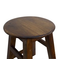 Round Top Traditional Stool - Polished