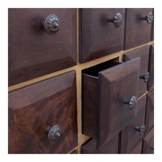 Twenty Drawers Chest - Beige & Brown