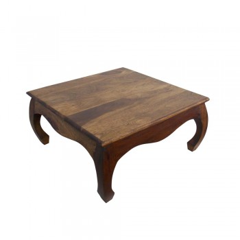 Opium Bajot - Natural Brown Polished Wooden Low Height Stool 