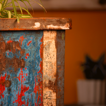 Square recycled wood planter box – handcrafted reclaimed wood garden planter