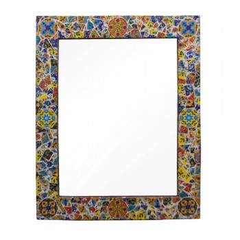 Recycled Mosaic Tile Art Mirror Frame 