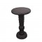 Antique Polished Carved Wooden Telephone Stand - Round