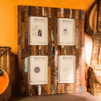 Handcrafted reclaimed wooden photo frame with rustic weathered finish (5x7 inches) Handcrafted reclaimed wooden photo frame with rustic weathered finish (5x7 inches)