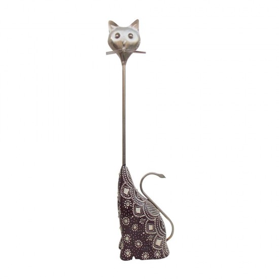 Painted Cat - Wood & Iron - Small Painted Cat - Wood & Iron - Small