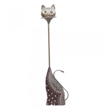 Painted Cat - Wood & Iron - Large