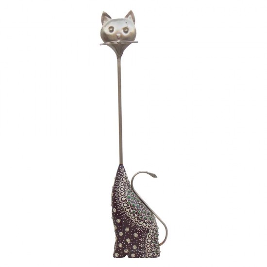 Painted Cat - Wood & Iron - Large Painted Cat - Wood & Iron - Large