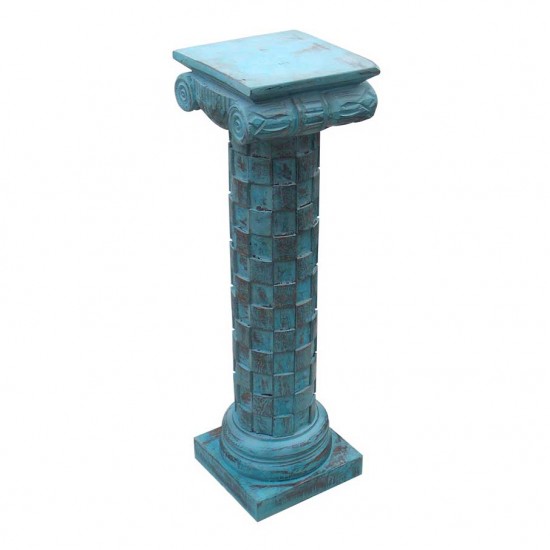 Wooden Pillar 30 Inch - Distressed Blue Wooden Pillar 30 Inch - Distressed Blue