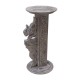 Carved Wooden Elephant Pillar - Distressed White Carved Wooden Elephant Pillar - Distressed White