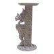 Carved Wooden Elephant Pillar - Distressed White Carved Wooden Elephant Pillar - Distressed White