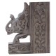 Carved Wooden Elephant Pillar - Distressed White Carved Wooden Elephant Pillar - Distressed White