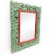 Distress Green Mirror Frame -  Wood & Brass
