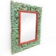 Distress Green Mirror Frame - Wood & Brass Distress Green Mirror Frame - Wood & Brass