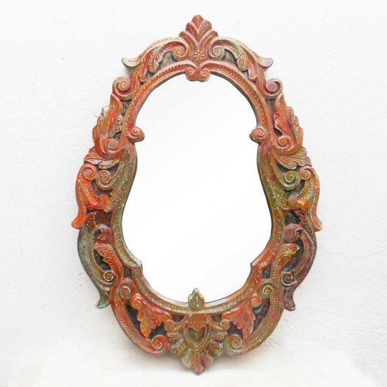 Vintage & Colonial Patterned Carved Wooden Victorian Mirror Frame