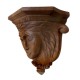 Teak Wood Antique Carved Face Shelf - Decorative Wall Piece