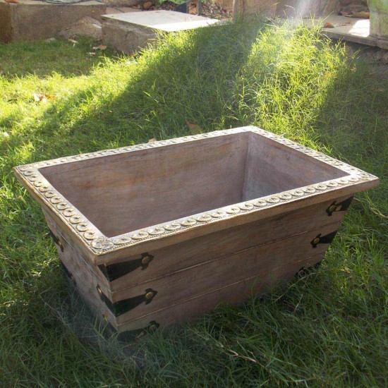 Distressed White Planter - Tapered