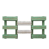 Wall Shelf, Distressed White & Green 