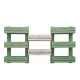 Wall Shelf, Distressed White & Green Wall Shelf, Distressed White & Green