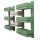 Wall Shelf, Distressed White & Green Wall Shelf, Distressed White & Green