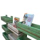 Wall Shelf, Distressed White & Green Wall Shelf, Distressed White & Green
