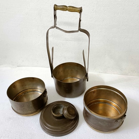 Vintage Collectible Tiffin Box  Brass, Old and Interesting
