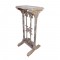 Distress White Wooden Lectern with Rustic Cast Iron Decor Telephone Stand