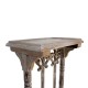 Distress White Wooden Lectern with Rustic Cast Iron Decor Telephone Stand