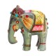 Hand Painted Wooden Elephant - Multi Color Hand Painted Wooden Elephant - Multi Color