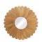 Round Floral Mirror Frame-  Natural Wood, Dia 48 Inch