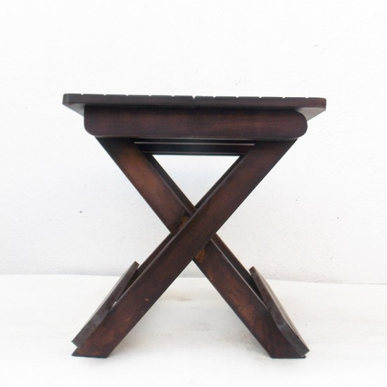 Folding Camp Stool- Wood, Statted (Not suitable for seating) Folding Camp Stool- Wood, Statted (Not suitable for seating)