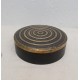 Wooden Round Box with Lid- Spiral Embossing on Brass Wooden Round Box with Lid- Spiral Embossing on Brass
