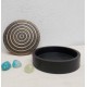 Wooden Round Box with Lid- Spiral Embossing on Brass Wooden Round Box with Lid- Spiral Embossing on Brass