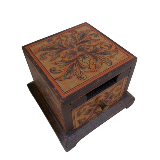 Vintage Jewelry Drawer- Antique Golden Motif 6 x 6 x 5 Inches Vintage Jewelry Drawer- Antique Golden Motif 6 x 6 x 5 Inches