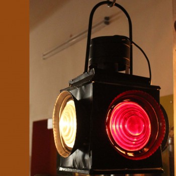 Vintage railway signal lantern electric lamp handcrafted in India