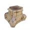 Old Wooden Pillar Candle - Carved